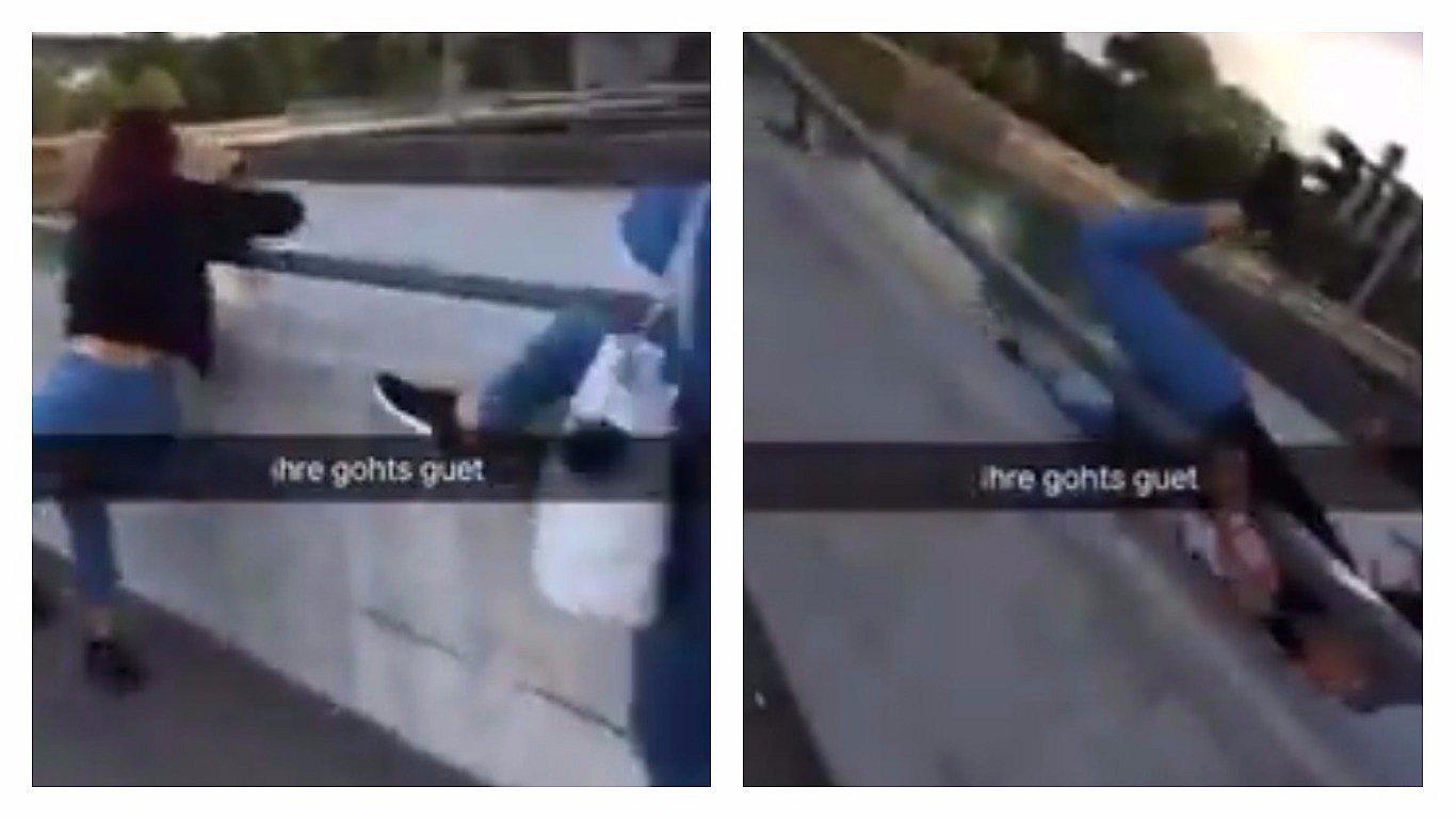 Twitter: La brutal caída que sufrió una joven al realizar un desafío viral [VIDEO]