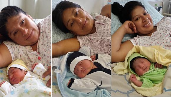 Minsa presentó a los tres primeros bebés nacidos en el Día de la Madre