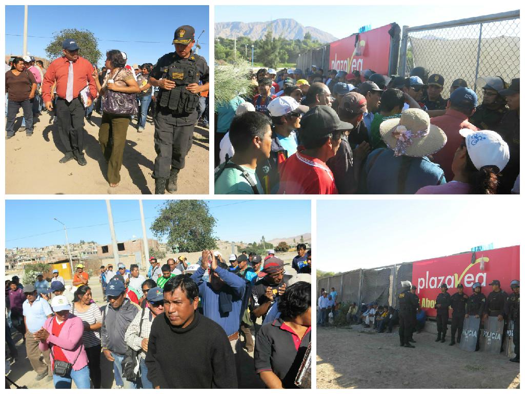 Con protestas exigen trabajo en Plaza Vea