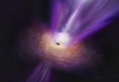 Así es la increíble imagen de un agujero negro expulsando un potente chorro de energía de su interior