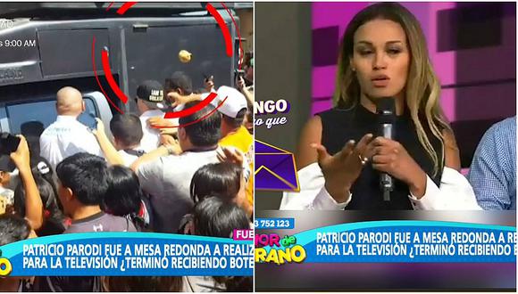 Angie Arizaga se pronuncia al saber que lanzaron mandarina a Patricio Parodi (VIDEO)