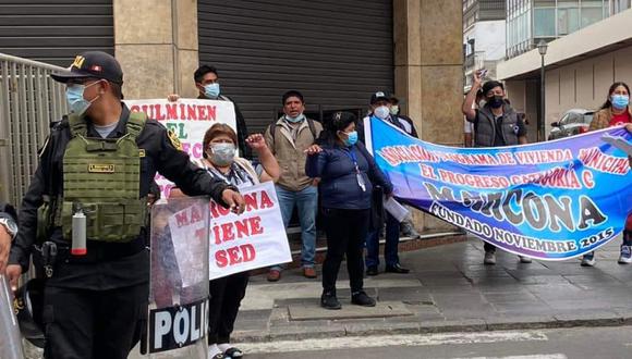 Protestan por obra de agua potable inconclusa hace cinco años en Marcona