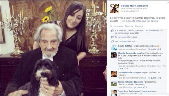 Nieta de Armando Villanueva expresa amor por su abuelo