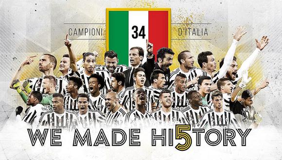 Juventus se coronó pentacampeón de la liga italiana