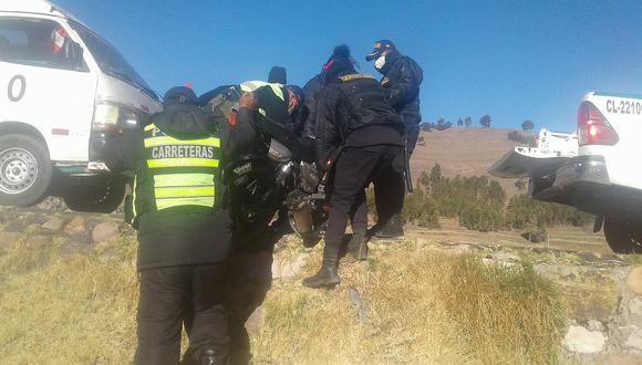 Un herido dejo despiste de motocicleta en la carretera Huancané-Vilquechico