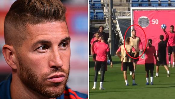 Sergio Ramos se desquita con juvenil en entrenamiento del Real Madrid (VIDEO)