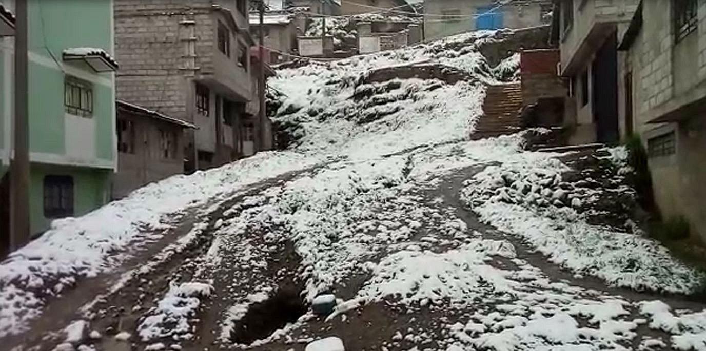 Nevada cae en Pasco y temperatura llega a menos 10 grados bajo cero (VIDEO)