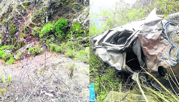 Camioneta de la comuna de Cañaris cae a un abismo y cinco salvan de morir  