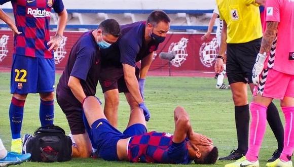 Ronald Araujo salió lesionado en el encuentro ente Barcelona B y Sabadell.  (Foto: FC Barcelona)