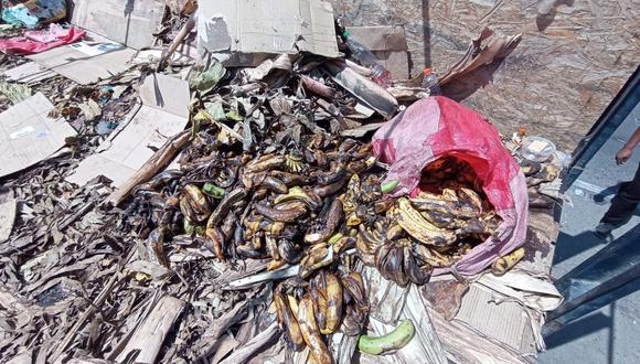 Varios kilos de plátanos se malograron en los tráileres que quedaron varados en la carretera a Arequipa| Foto: Yorch Huamaní