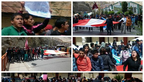 Universitarios bloquean Carretera Central en La Oroya 