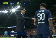 El enfado de Lionel Messi con el DT Mauricio Pochettino por sustituirle en el PSG vs. Lyon (VIDEO)