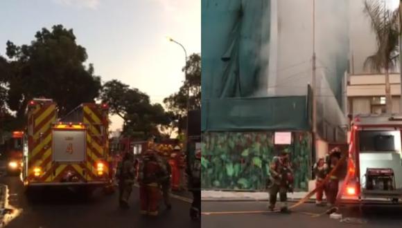 San Isidro: reportan incendio en sótano de un edificio (Foto: captura video Facebook Rafo Reyes)