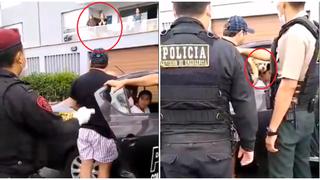 Hombre es detenido por pasear a su perro y su esposa pide a gritos que le devuelvan a su mascota (VIDEO)