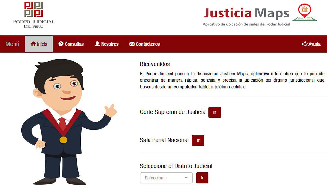 Lanzan aplicativo "Justicia Maps" que permite a litigantes ubicar juzgados, salas y sedes 