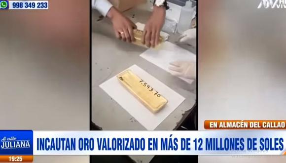 La Fiscalía de Extinción de Dominio ordenó la incautación de seis lingotes de oro y su traslado a la bóveda del Banco de la Nación. (Foto: ATV)