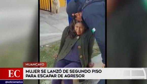 Huancayo: mujer se lanzó del segundo piso para escapar de su agresor (VIDEO)