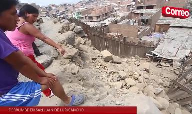 SJL: Rocas caen sobre su casa y salvan de morir milagrosamente (Video)