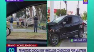 San Borja: Un herido tras choque de dos autos en pleno estado de emergencia (VIDEO)