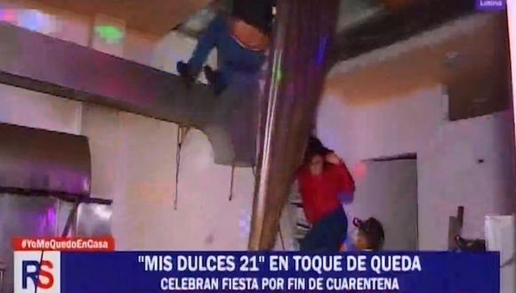 Los asistentes a una fiesta de 21 años en plena cuarentena intentaron escapar por el techo. (Reporte Semanal)