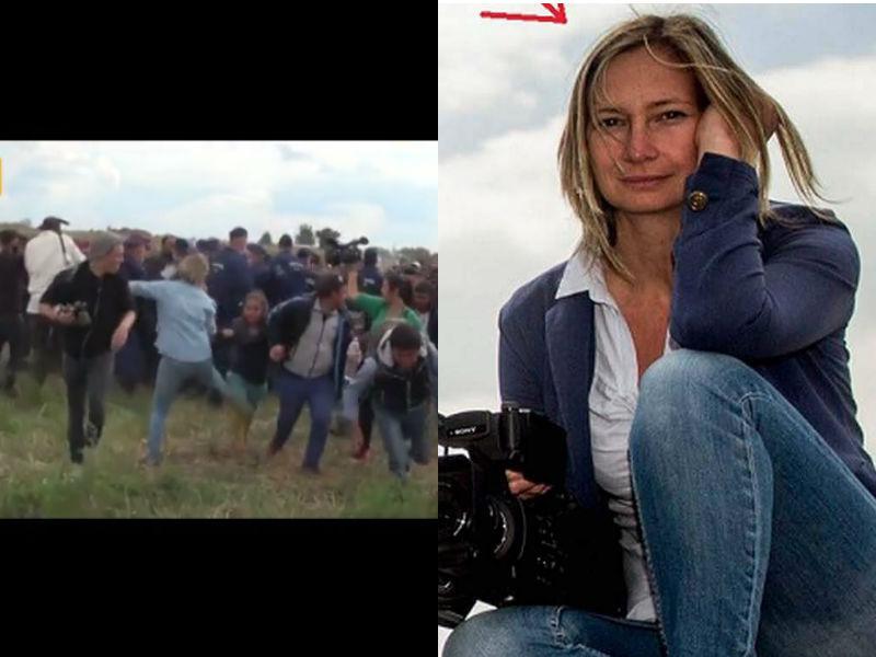 ¡Indignante! camarógrafa patea a refugiados sirios que llegaban a Hungria
