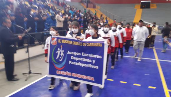 Delegaciones escolares de cuatro colegios participan en etapa macrorregional de Juegos Escolares Deportivos 2022 en Tacna.