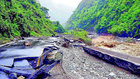 ​Ocho carreteras del país interrumpidas por huaicos y derrumbes
