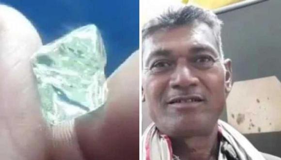 El agricultor indio, Mulayan Singh, encontró un diamante de 13 kilates, de las piezas más puras que se ha encontrado en la zona. (Foto: India Today)