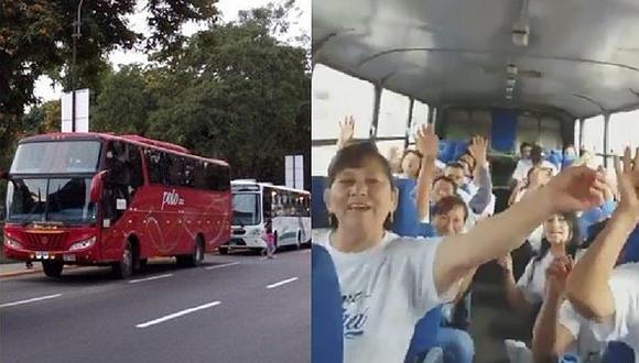 Indulto a Alberto Fujimori: simpatizantes fueron trasladados a marcha en modernos buses (VIDEO)