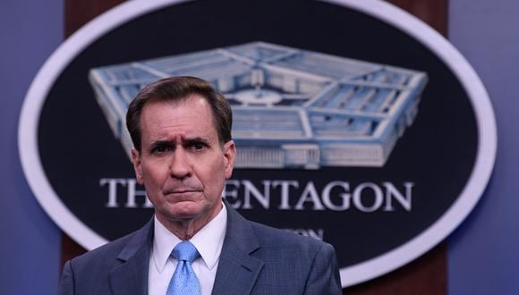 El portavoz del Pentágono, John Kirby, habla durante una sesión informativa en el Pentágono en Washington, DC. (Foto: Nicholas Kamm / AFP)