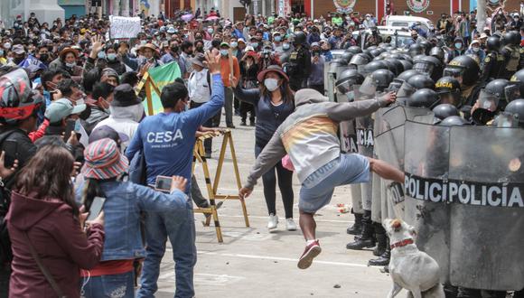 Paro y manifestaciones en la ciudad de Huancayo. FOTOS : Adrián Zorrilla  @photo.gec