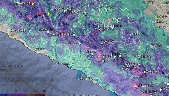 Senamhi advierte lluvias en tres provincias de la región Arequipa