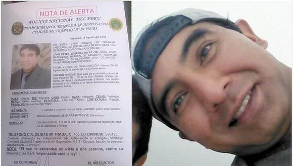 ​Arequipeño desapareció hace 3 días y familiares lo buscan