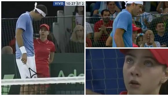 Del Potro: el gran gesto de tenista con recogebolas que sufrió pelotazo de rival (VIDEO)