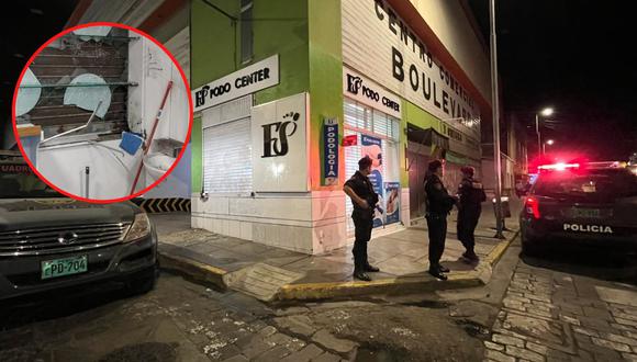 Arrojan una dinamita en el negocio “Podo Center”, ubicado en el Centro Comercial Boulevard. (Foto: OVEJANEGRA)