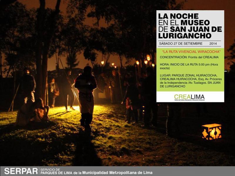 Este sábado SJL vivirá "Una noche en el museo" con "Ruta Vivencial Wiracocha"