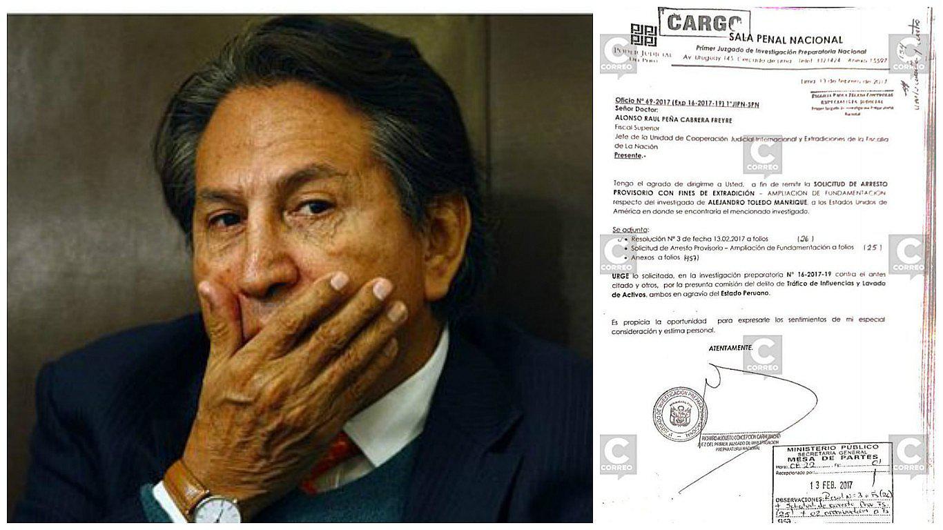 Alejandro Toledo: Juez pide arresto con fines de extradición del expresidente