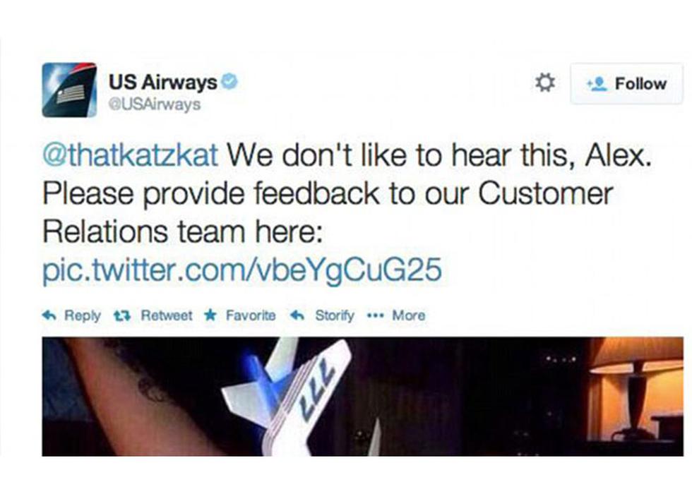 US Airways responde con imagen pornográfica y causa indignación en Twitter