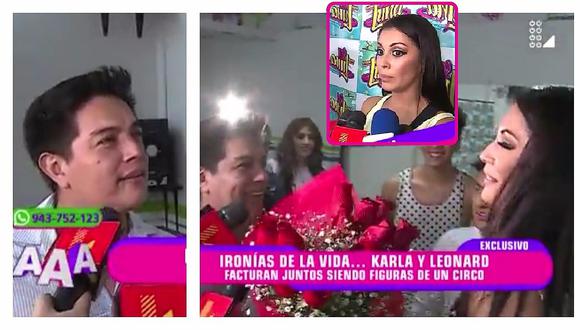 Karla Tarazona: Leonard León le lleva ramo de rosas pero ella le dice que solo son amigos (VIDEO)