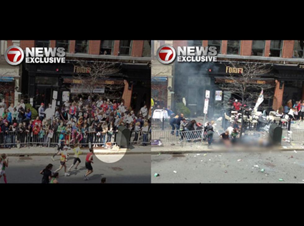 Imágenes del "antes y después" del atentado en la maratón de Boston
