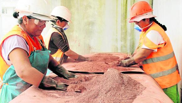 Pasco: mujeres laboran en construcción civil
