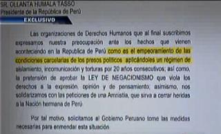 Movadef: Premio Nobel preocupado por los "presos políticos"